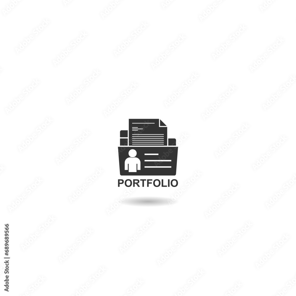 Portfolio icon logo with shadow Portfolio icon logo with shadow