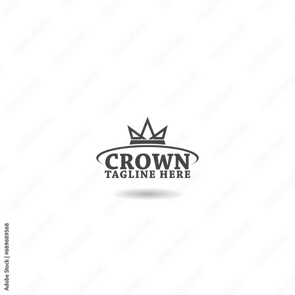Crown Concept Logo Design Template icon with shadow