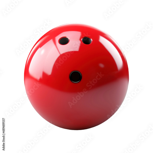 Red bowling ball. Isolated on transparent background. photo