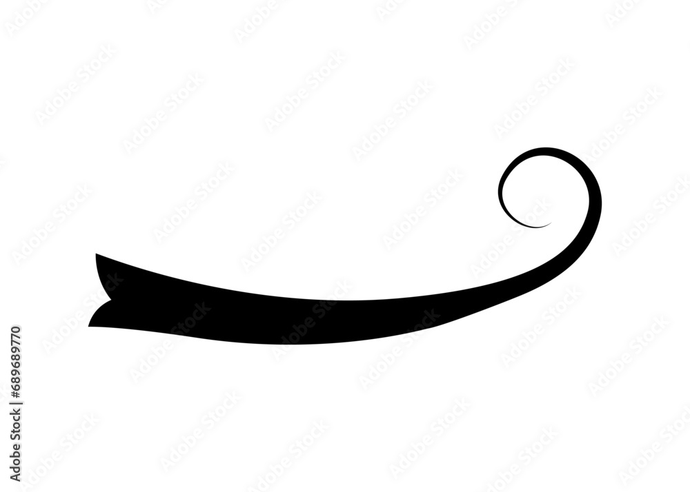Swoosh typography text tail shape. Calligraphic decoration swish symbol. Retro underline, black stroke or ornament design vector illustration Swoosh typography text tail shape. Calligraphic decoration swish symbol. Retro underline, black stroke or ornament design vector illustration