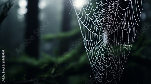 The forest is home to a spooky spider spinning its web. © Ruslan