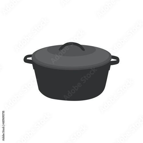 frying pan vector flat illustration on white background