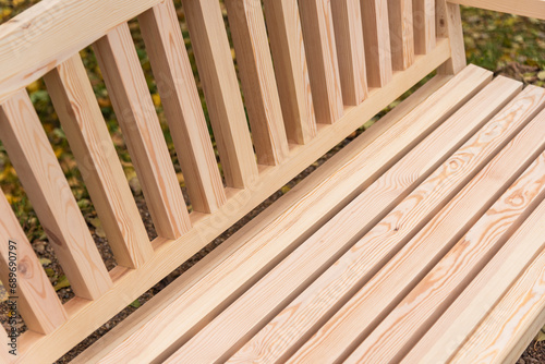 English style bench made of handmade solid wood.