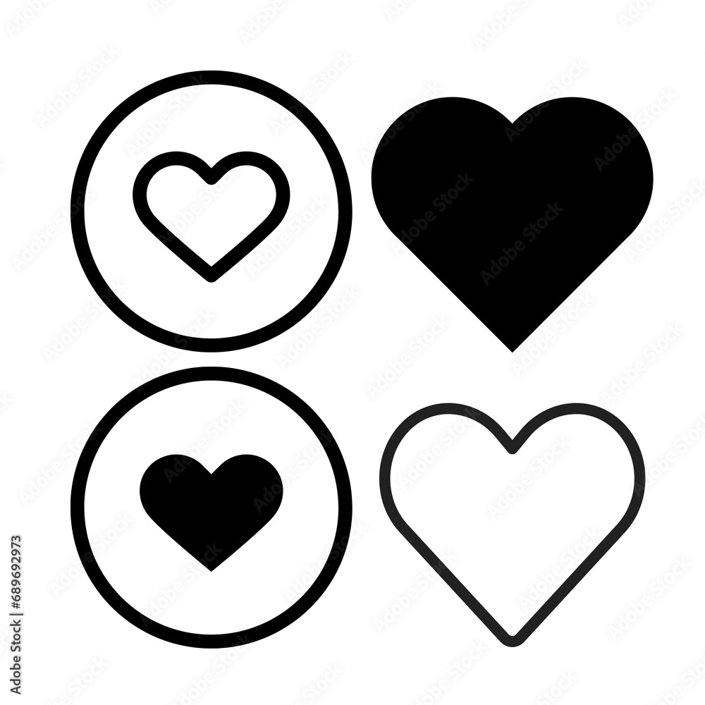 black and white heart shape outline icon pictogram