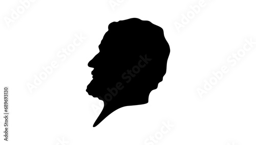 Ernest Hemingway, black isolated silhouette photo