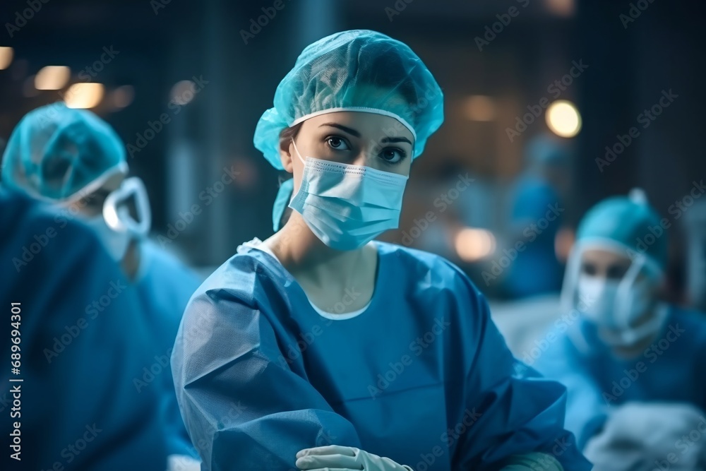 Doctors doing surgery, medical staff at work, generative ai. Doctors doing surgery, medical staff at work, generative ai.