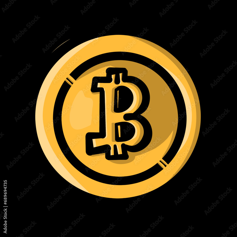 Vector Illustration logo Blochain Bitcoin