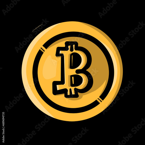 Vector Illustration logo Blochain Bitcoin photo
