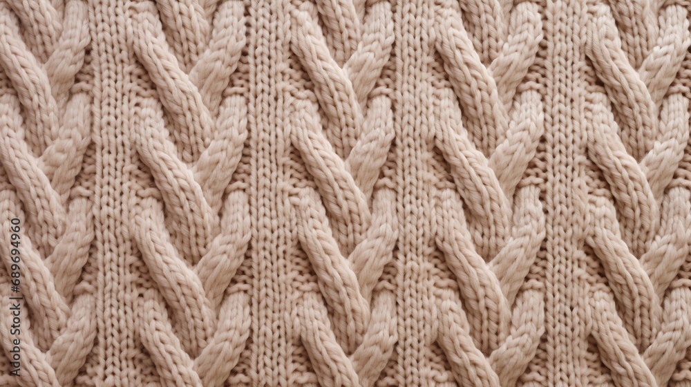 A highresolution image showcasing a beautifully knitted background with a pattern in soothing beige tones, exemplifying aesthetic minimalism and the charm of simple handcrafted textures.