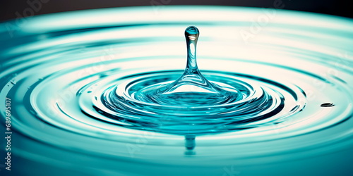 drop of water creating ripples, symbolizing the impact of individual actions on World Water Day. Generative AI