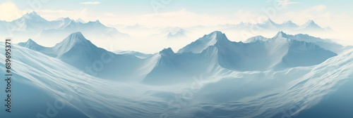 aerial view concept of a mountain range, showcasing the natural beauty and intricate patterns created by peaks and valleys. Generative AI