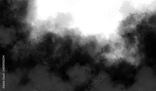 fog, smoke, translucent element for decoration. thick black smoke with an empty space on a transparent background