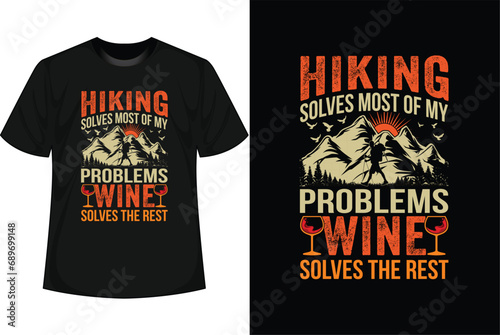 Hiking T-shirt Design vector
