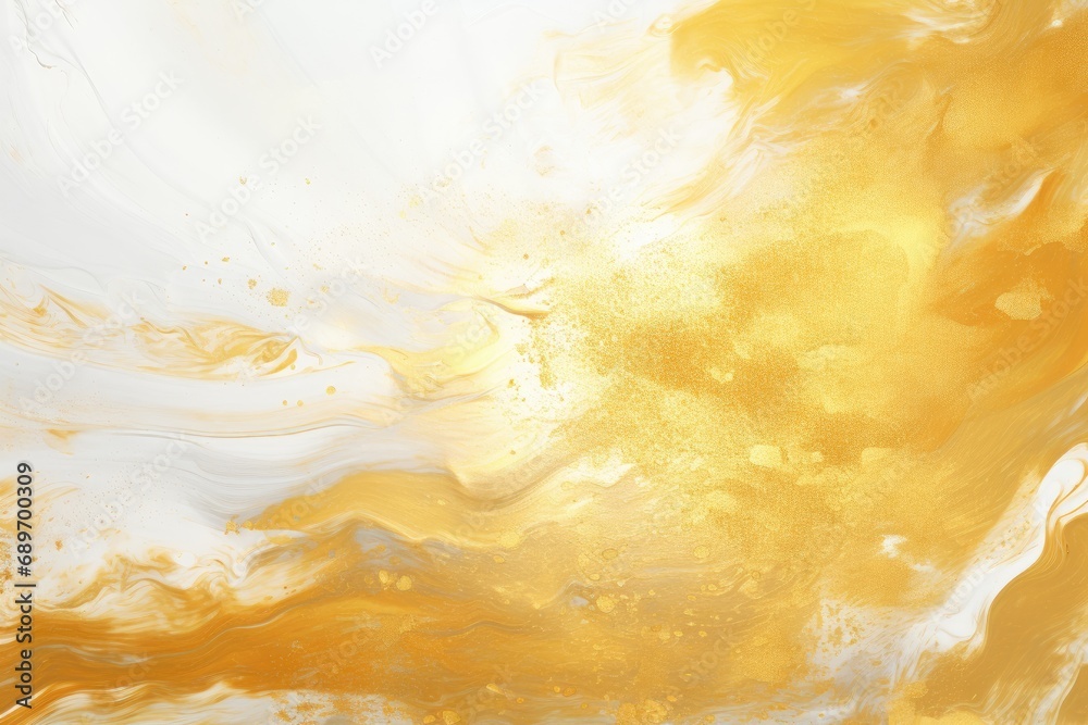 A painting of yellow and white colors