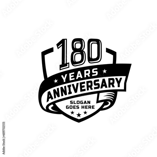 180 years anniversary celebration design template. 180th anniversary logo. Vector and illustration.