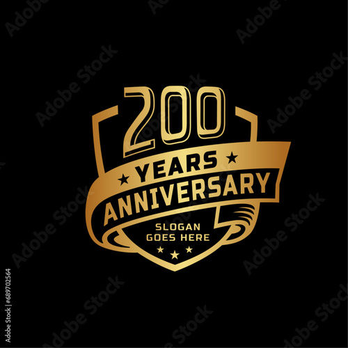 200 years anniversary celebration design template. 200th anniversary logo. Vector and illustration.