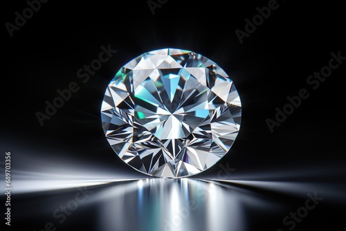 A round diamond on a black background