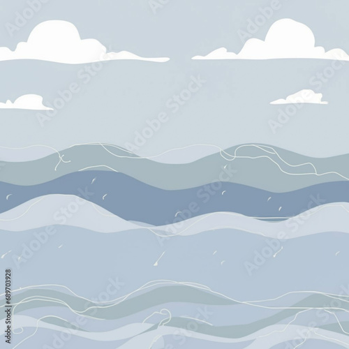 Clouds and ocean waves background design