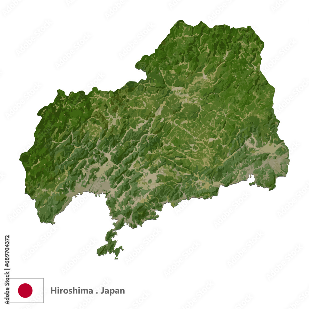 Hiroshima, Prefecture of Japan Topographic Map (EPS) Hiroshima, Prefecture of Japan Topographic Map (EPS)