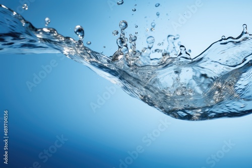 A blue background with water splashing out of it