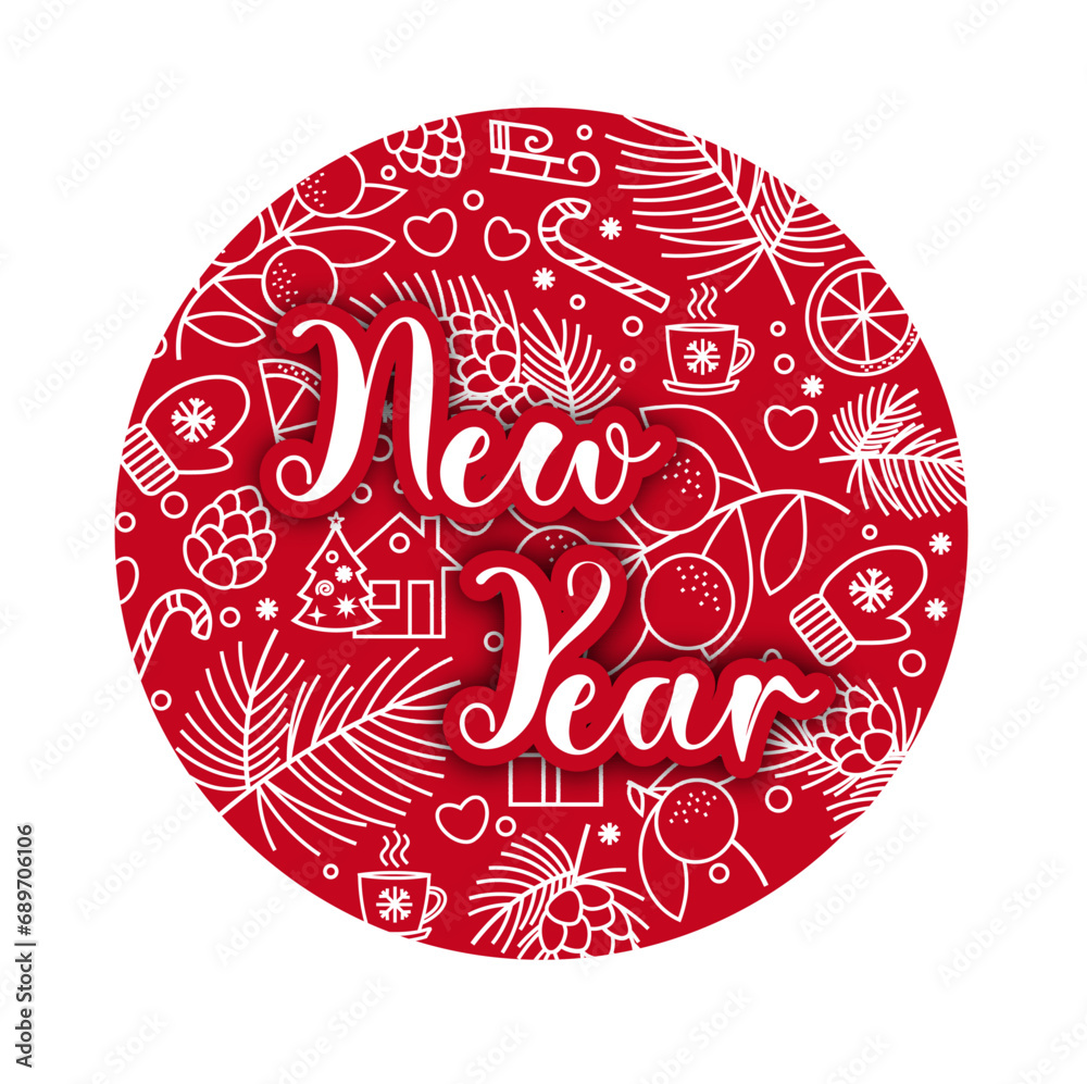 winter red christmas and new year circle background hilight winter red christmas and new year circle background hilight