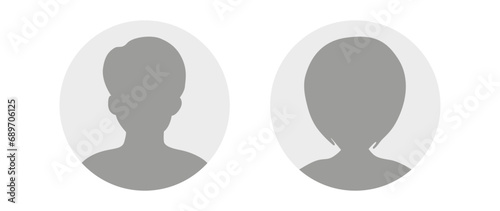 Vector flat illustration in grayscale. Avatar, user profile, person icon, profile picture. Suitable for social media profiles, icons, screensavers and as a template.