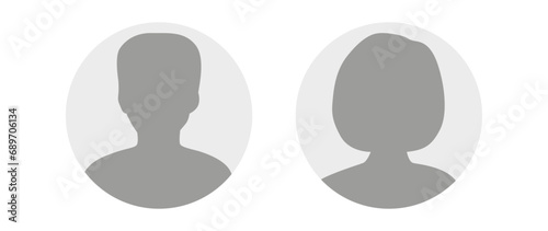 Vector flat illustration in grayscale. Avatar, user profile, person icon, profile picture. Suitable for social media profiles, icons, screensavers and as a template.