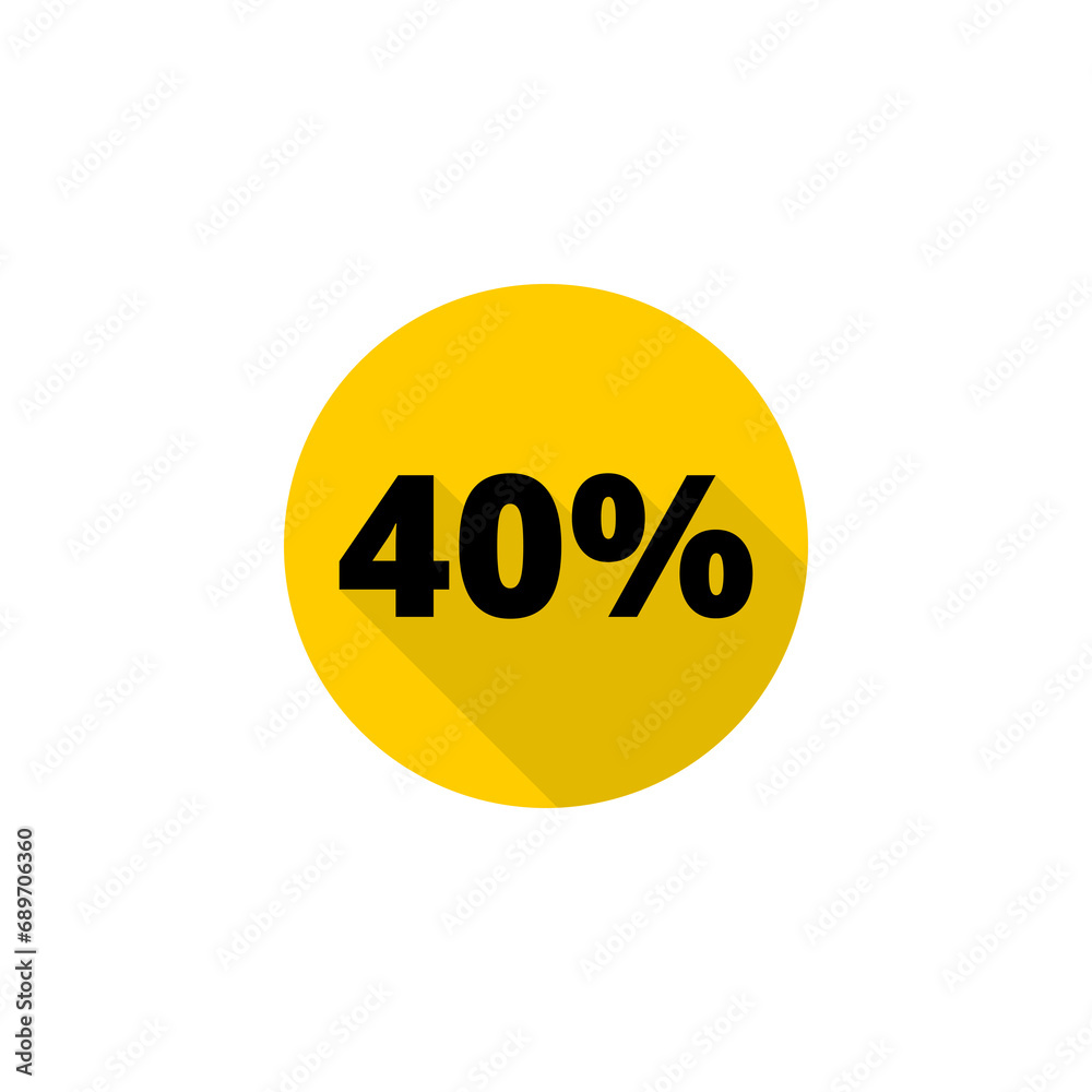40% Percent Discount icon isolated on transparent background 40% Percent Discount icon isolated on transparent background