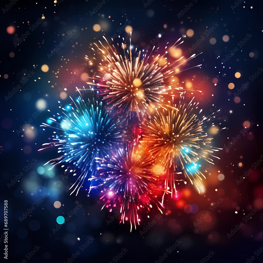 Fototapeta premium fireworks on the night sky