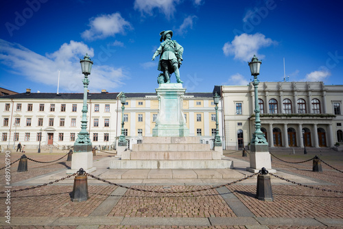 Gustaf Adolf's square with the statue of Gustavus Adolphus of Sweden in Göteborg, Sweden