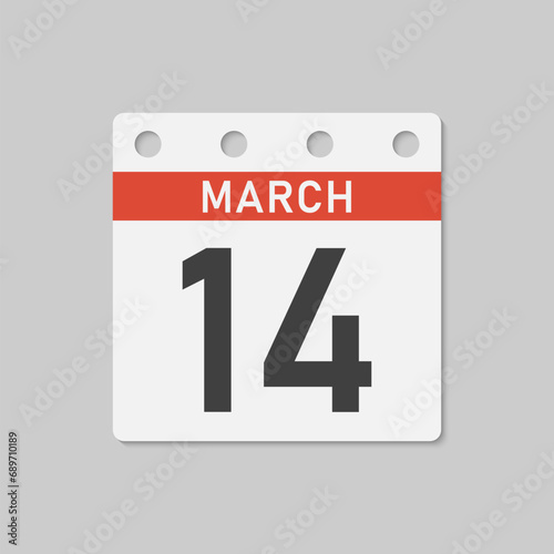 Icon page calendar day - 14 March
