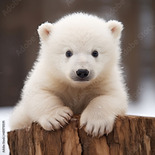 Polar white baby bear images Generative AI