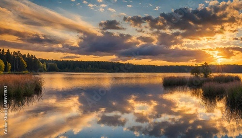 sunset over the river