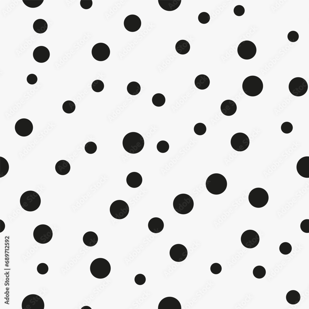 Simple minimalistic seamless pattern, black hand-drawn dots of different sizes on a white background. Sugar sprinkles, confetti. Simple minimalistic seamless pattern, black hand-drawn dots of different sizes on a white background. Sugar sprinkles, confetti.