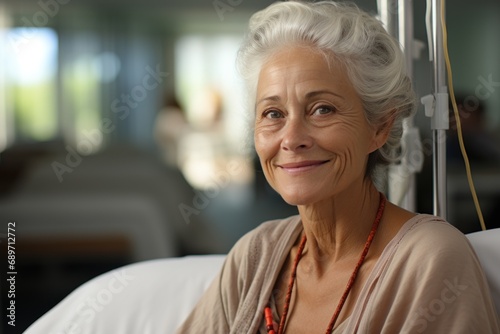 portrait of senior woman in hospital