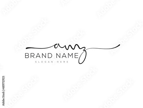  Vector am letter initial handwritten white & black logo design