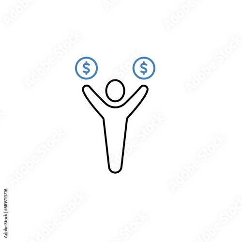 millionaire concept line icon. Simple element illustration. millionaire concept outline symbol design.