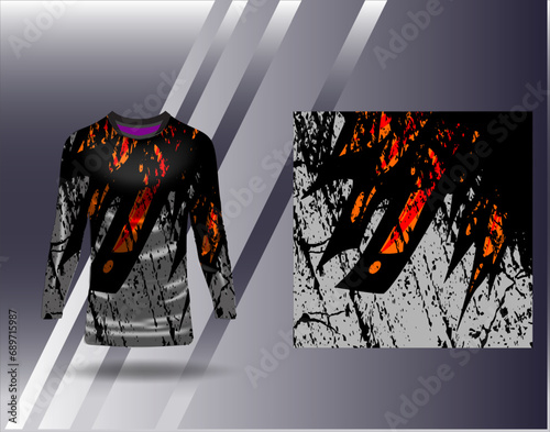 Sports jersey and tshirt template sports design for football racing gaming jersey vector