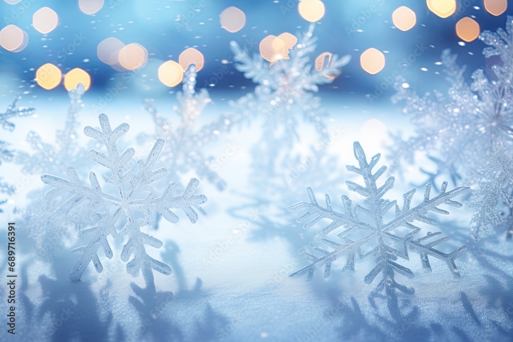 Snowflakes background. Winter banner design. Generative Ai Snowflakes background. Winter banner design. Generative Ai