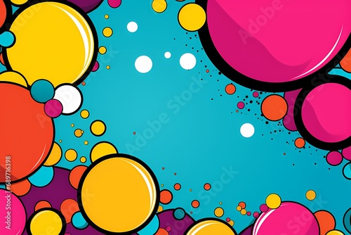 A pop art style with comic bubbles, dots. Comic art illustration background