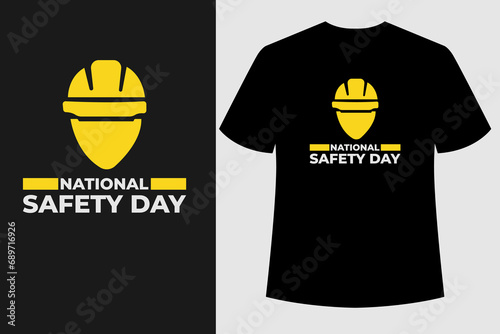 vector graphic of national safety day good for national safety day celebration. flat t shirt design