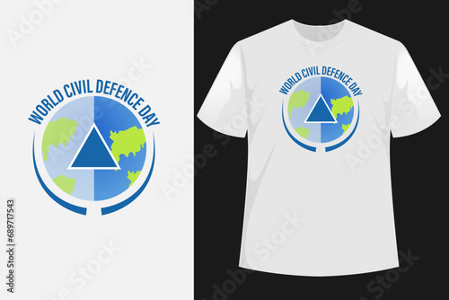 World Civil DEFENCE Day, greeting vector illustration t shirt design 