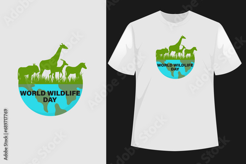 vector Wildlife conservation special t-shirt design photo