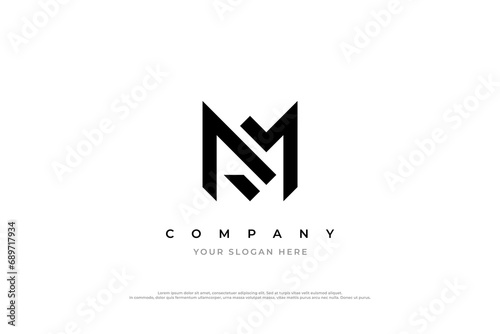 Initial Letter SM Logo or MS Monogram Logo Design photo