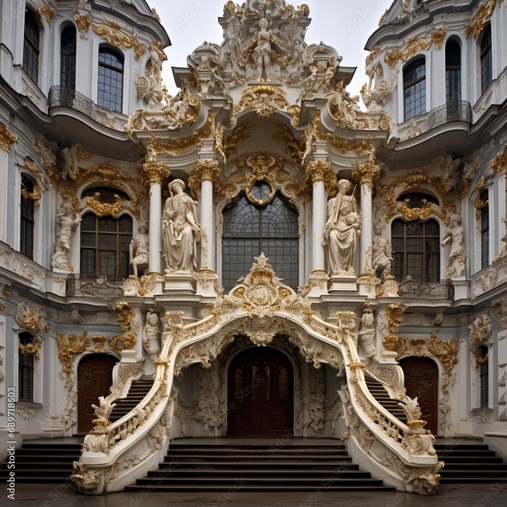 Fototapeta premium Very nice baroque architecture images Generative AI
