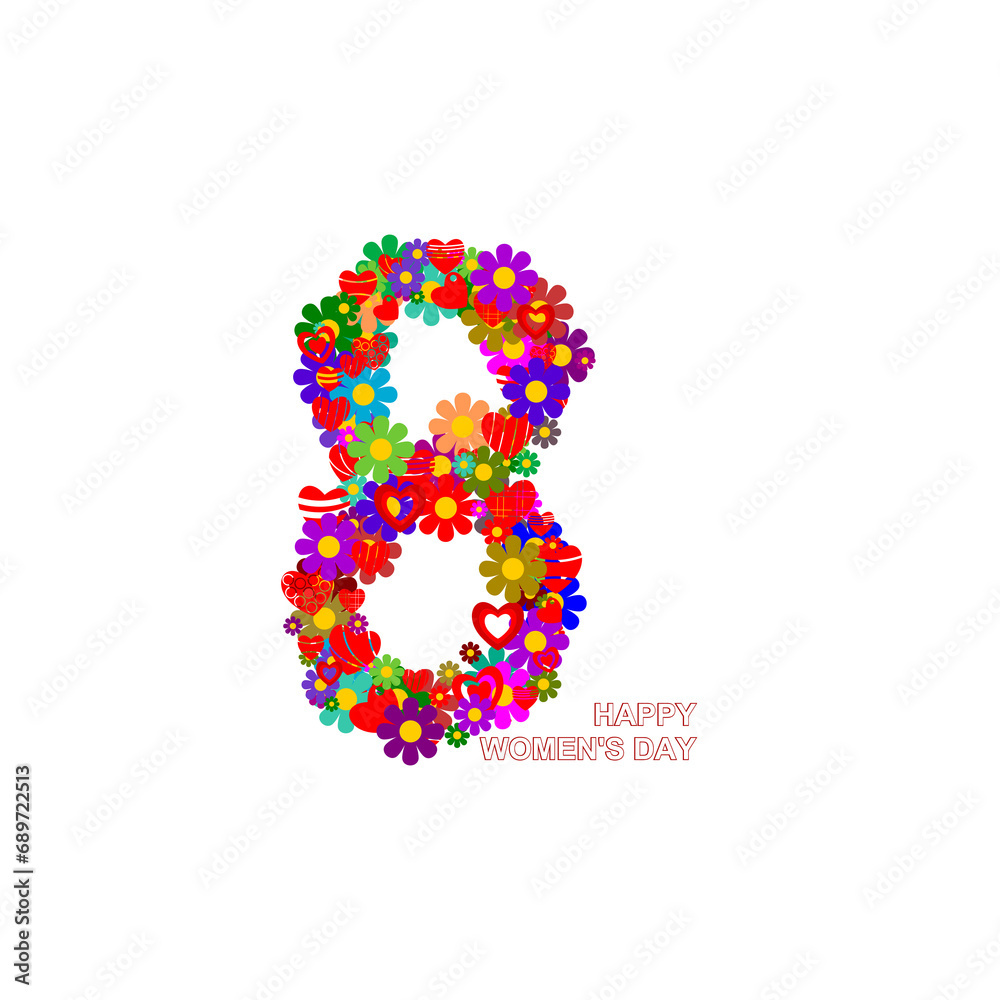 Happy Women's Day. Women's Day Flower icon isolated on transparent background Happy Women's Day. Women's Day Flower icon isolated on transparent background
