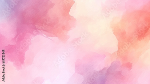 Purple magenta pink peach coral orange yellow beige white abstract watercolor. Art background. Light pastel pale soft. 