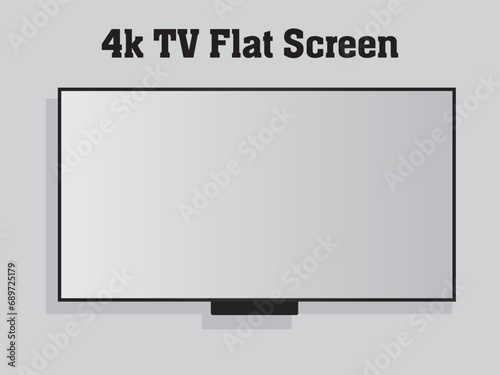 Smart 4k flat TV screen vector. Vector icon can use as monitor, screen, 4K, HD, LCD tv and more. editable file. EPS