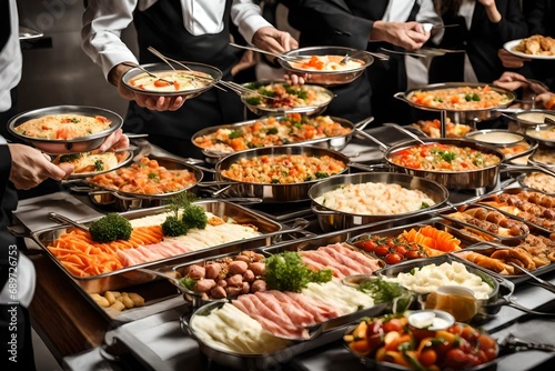 Catering buffet food.