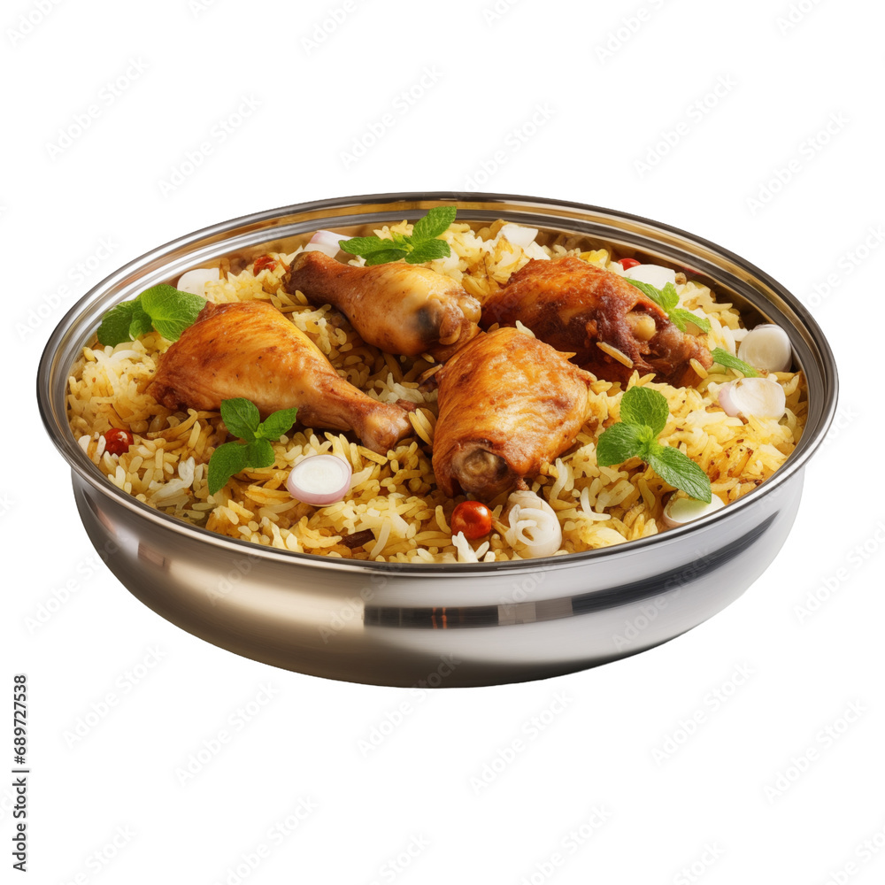 Chicken biryani isolated on transparent background Chicken biryani isolated on transparent background